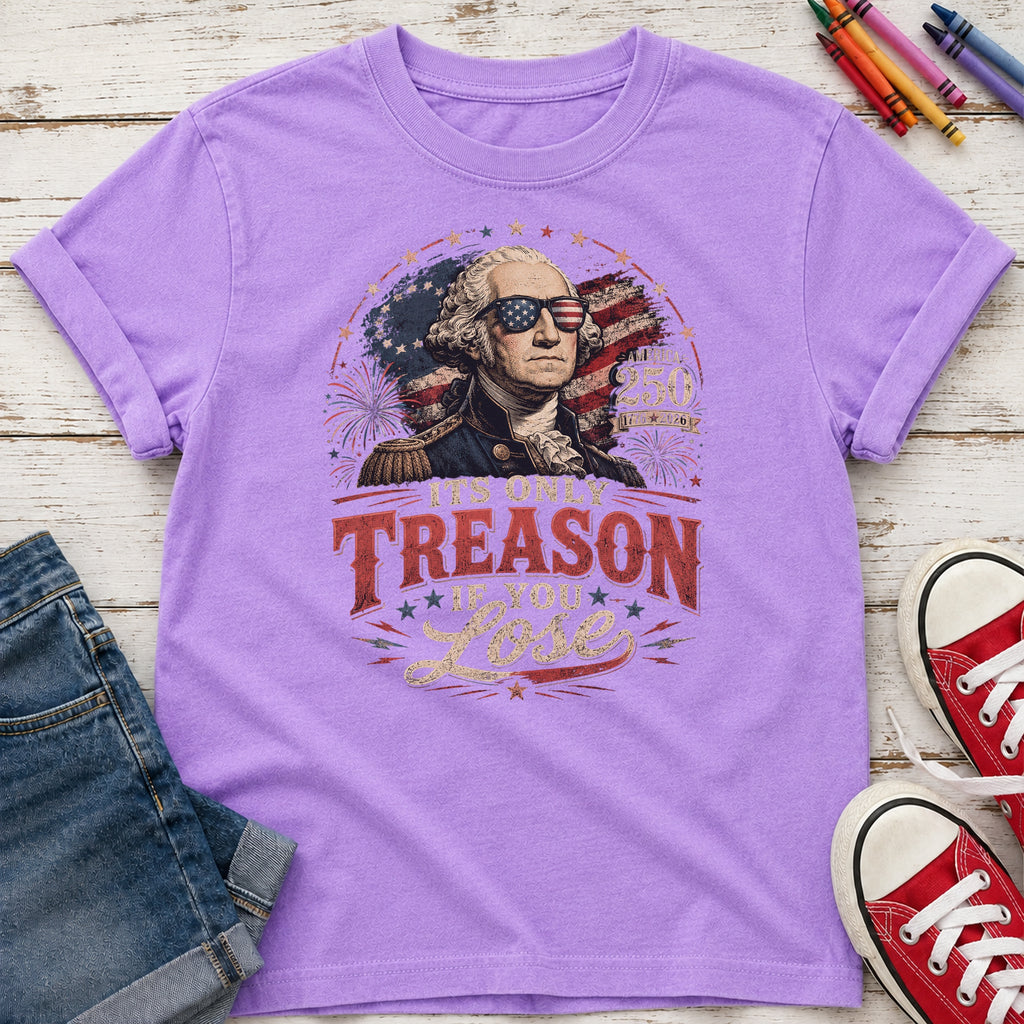 It's Only Treason If You Lose Patriotic George Washington Flag Youth Tee