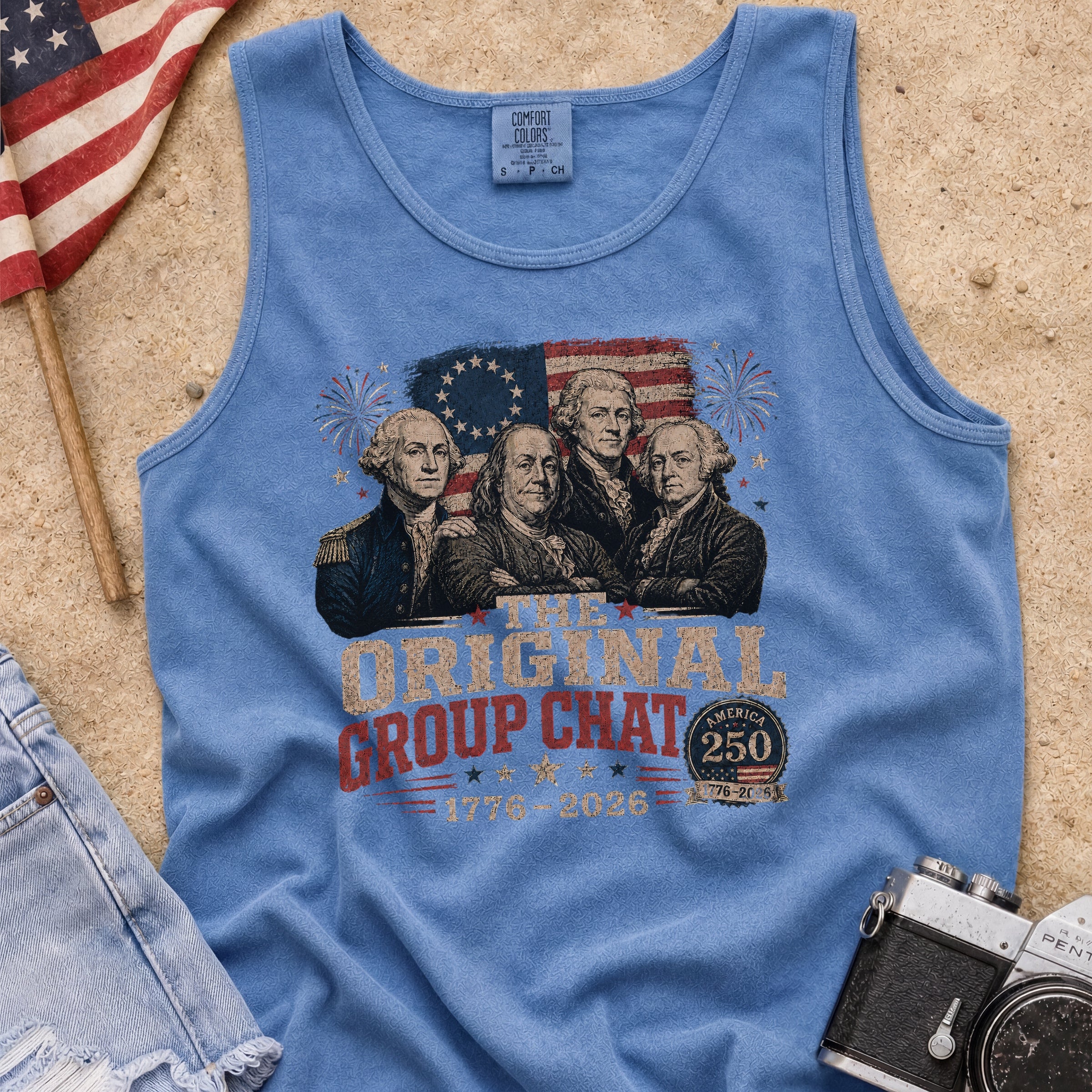 The Original Constitution Group Chat Vintage Patriotic Tank Top, America250