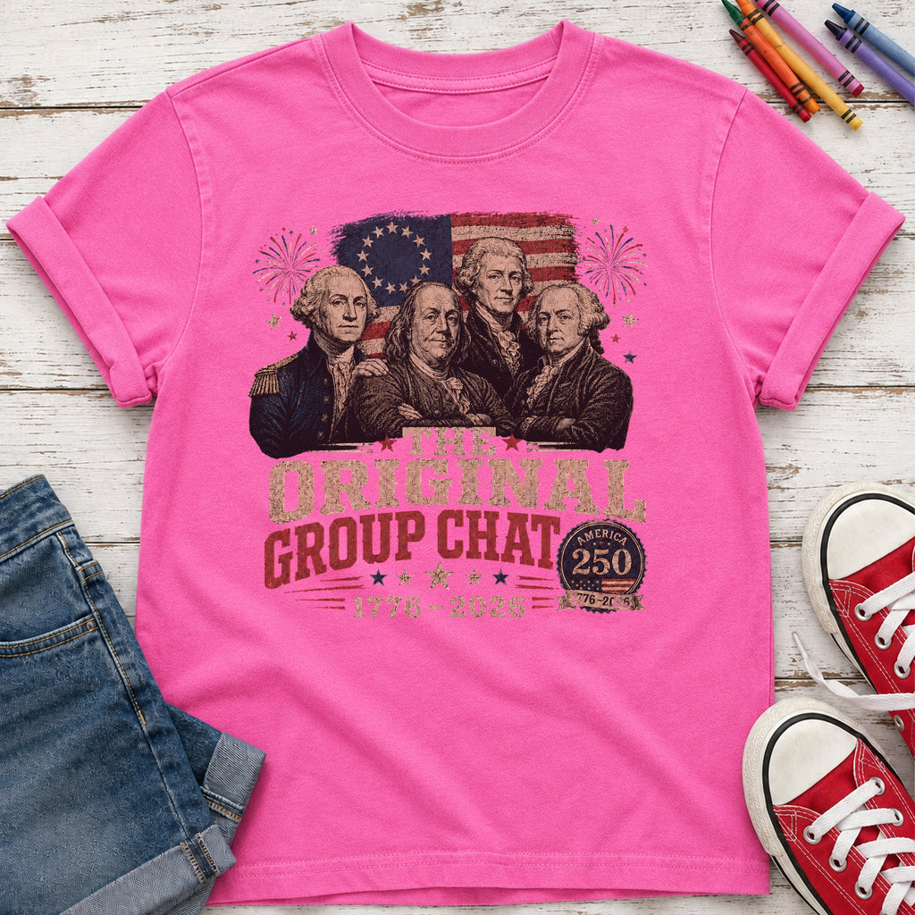 The Original Constitution Group Chat Vintage Patriotic Youth Tee, America250