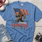 Stars, Stripes & Sasquatch T-Shirt, Patriotic America 250 Bigfoot Graphic Tee