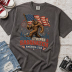 Stars, Stripes & Sasquatch T-Shirt, Patriotic America 250 Bigfoot Graphic Tee
