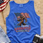 Stars, Stripes & Sasquatch T-Shirt, Patriotic America 250 Bigfoot Tank Top