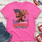 Stars, Stripes & Sasquatch T-Shirt, Patriotic America 250 Bigfoot Youth Tee