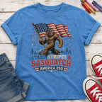 Stars, Stripes & Sasquatch T-Shirt, Patriotic America 250 Bigfoot Youth Tee