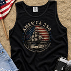America 250 Vintage Ship & Flag Tank Top, 1776–2026 Independence Shirt