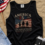 Defending Liberty America 250 Patriotic Tank Top, 250 Years of Freedom Flag Tank