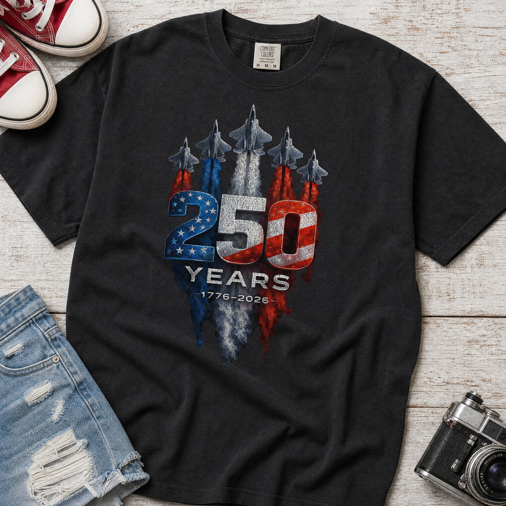 America 250 Military Jets Patriotic Tee