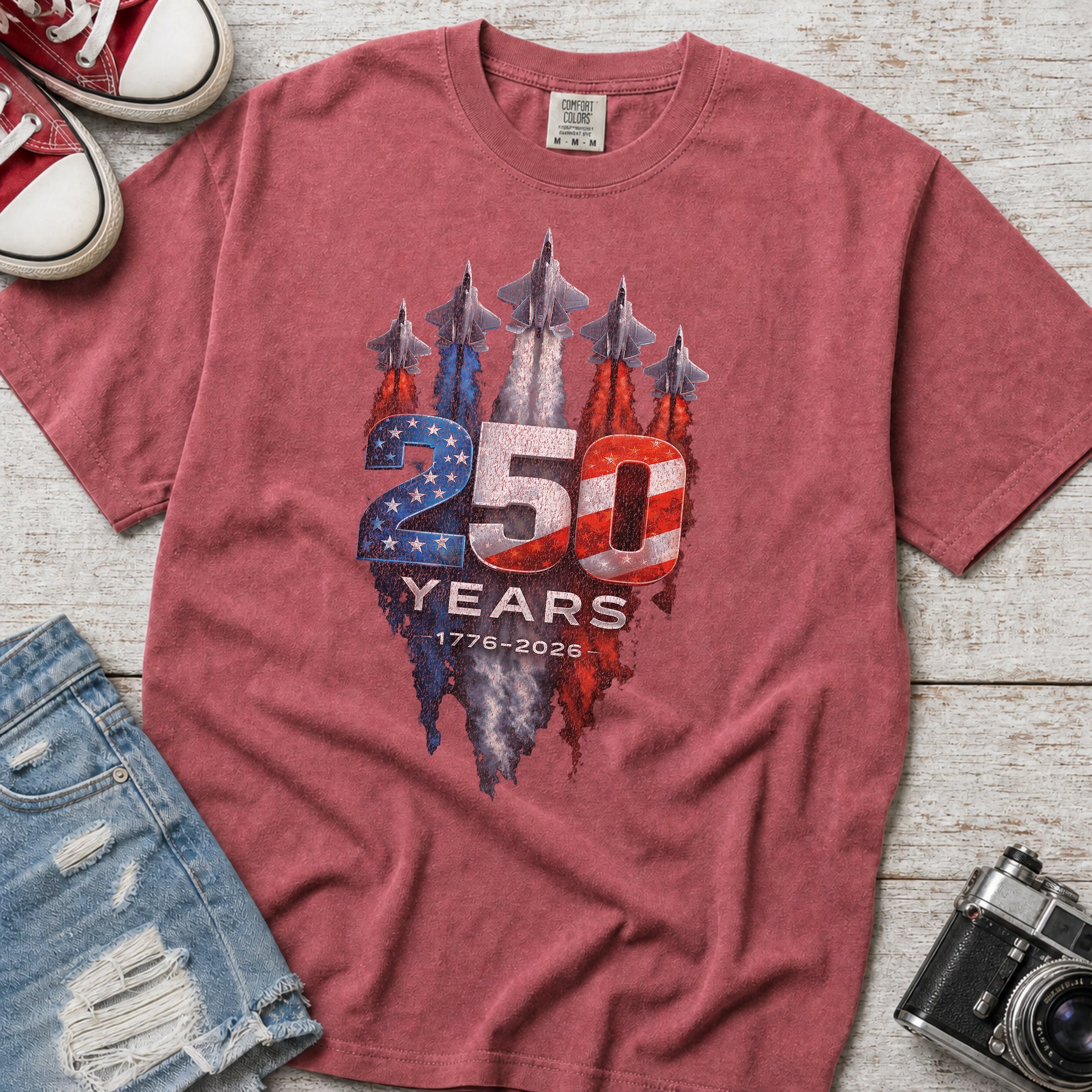 America 250 Military Jets Patriotic Tee