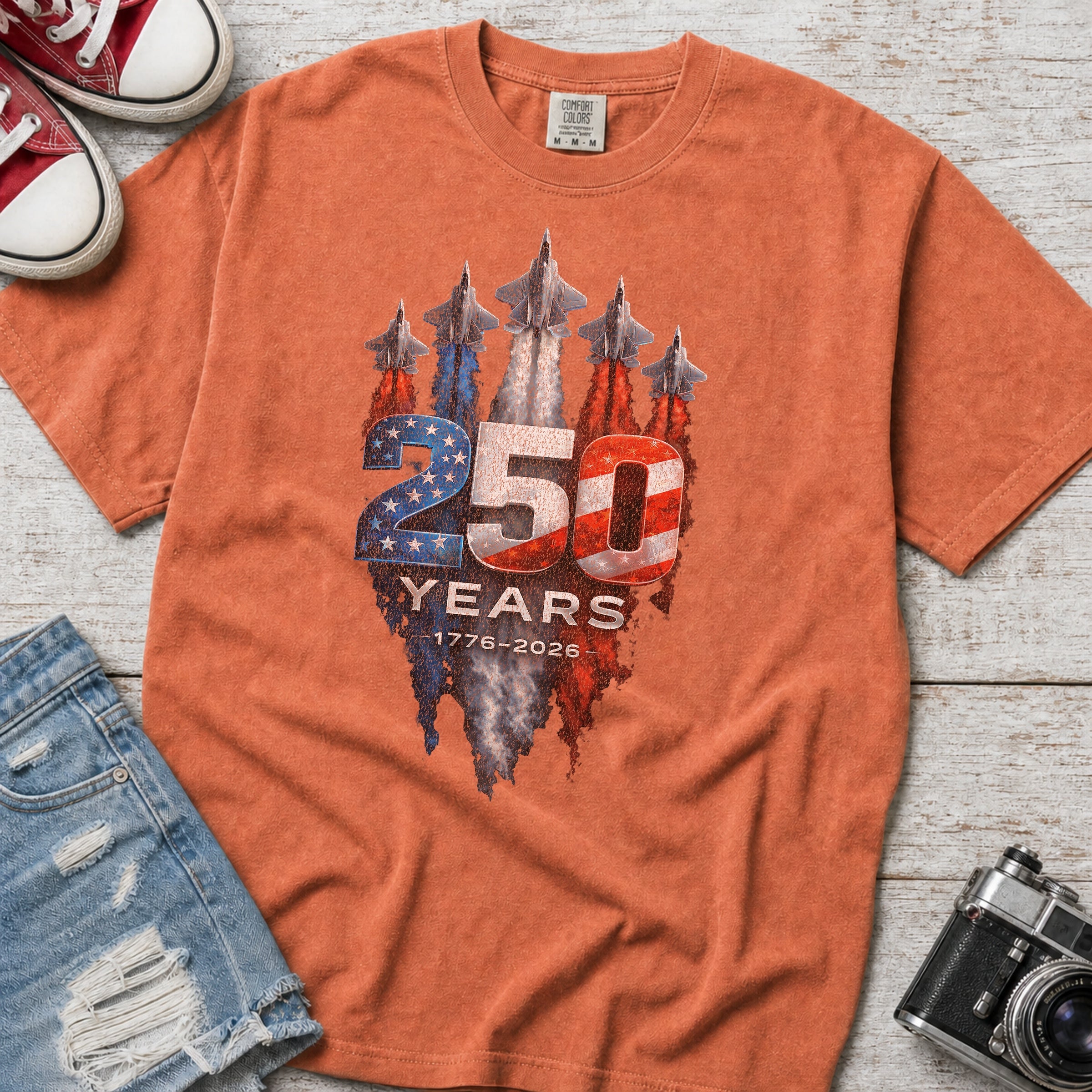 America 250 Military Jets Patriotic Tee Secondary image