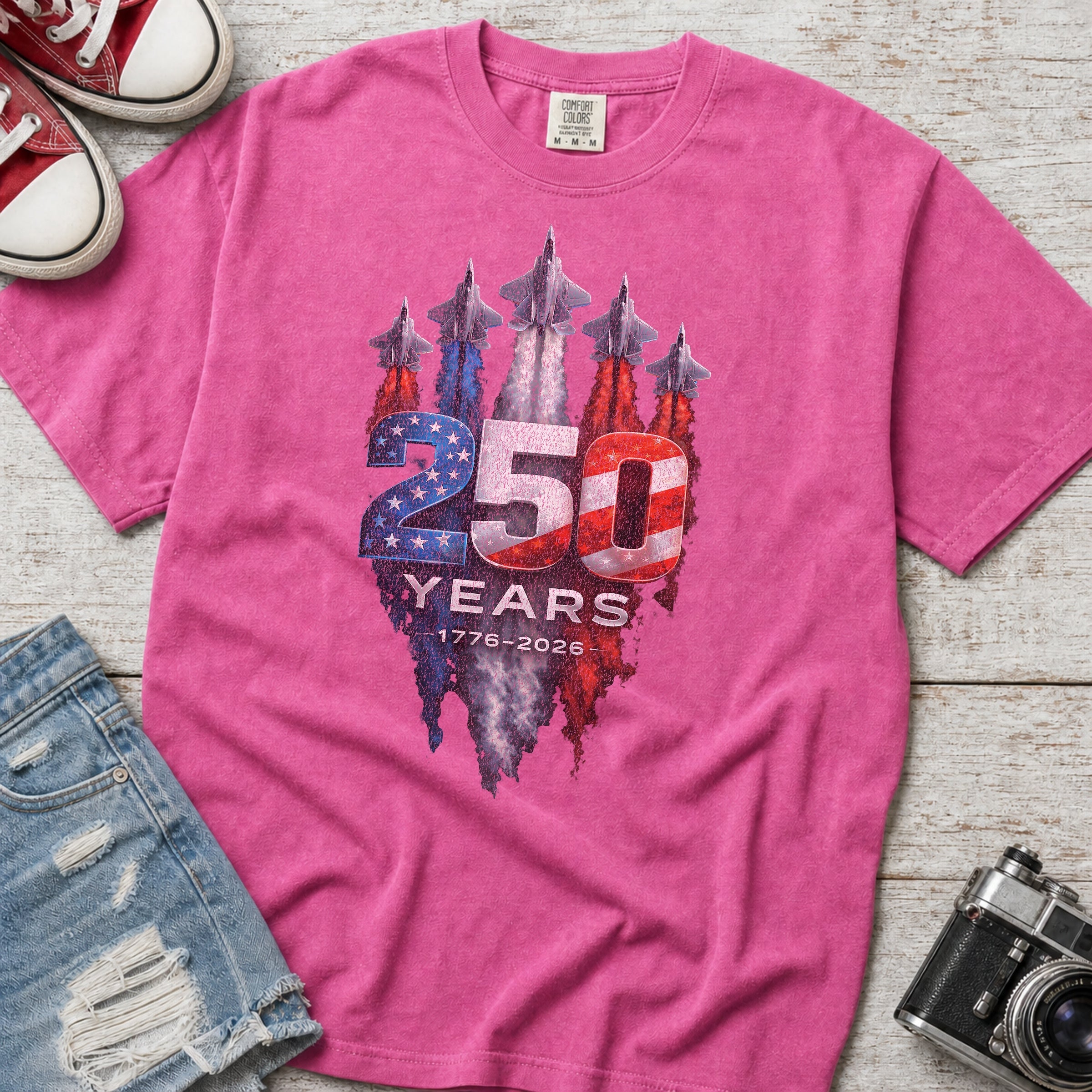 America 250 Military Jets Patriotic Tee