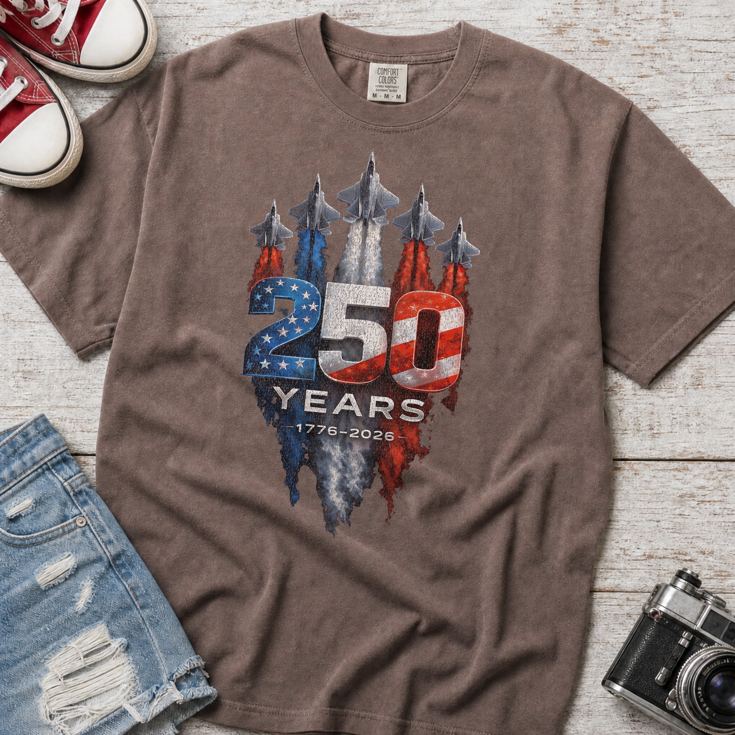 America 250 Military Jets Patriotic Tee