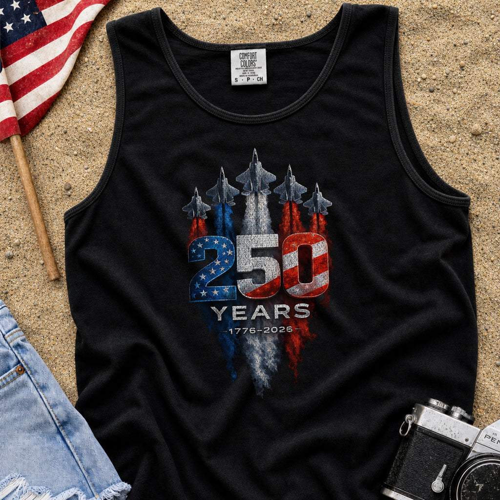 America 250 Military Jets Patriotic Tank Top