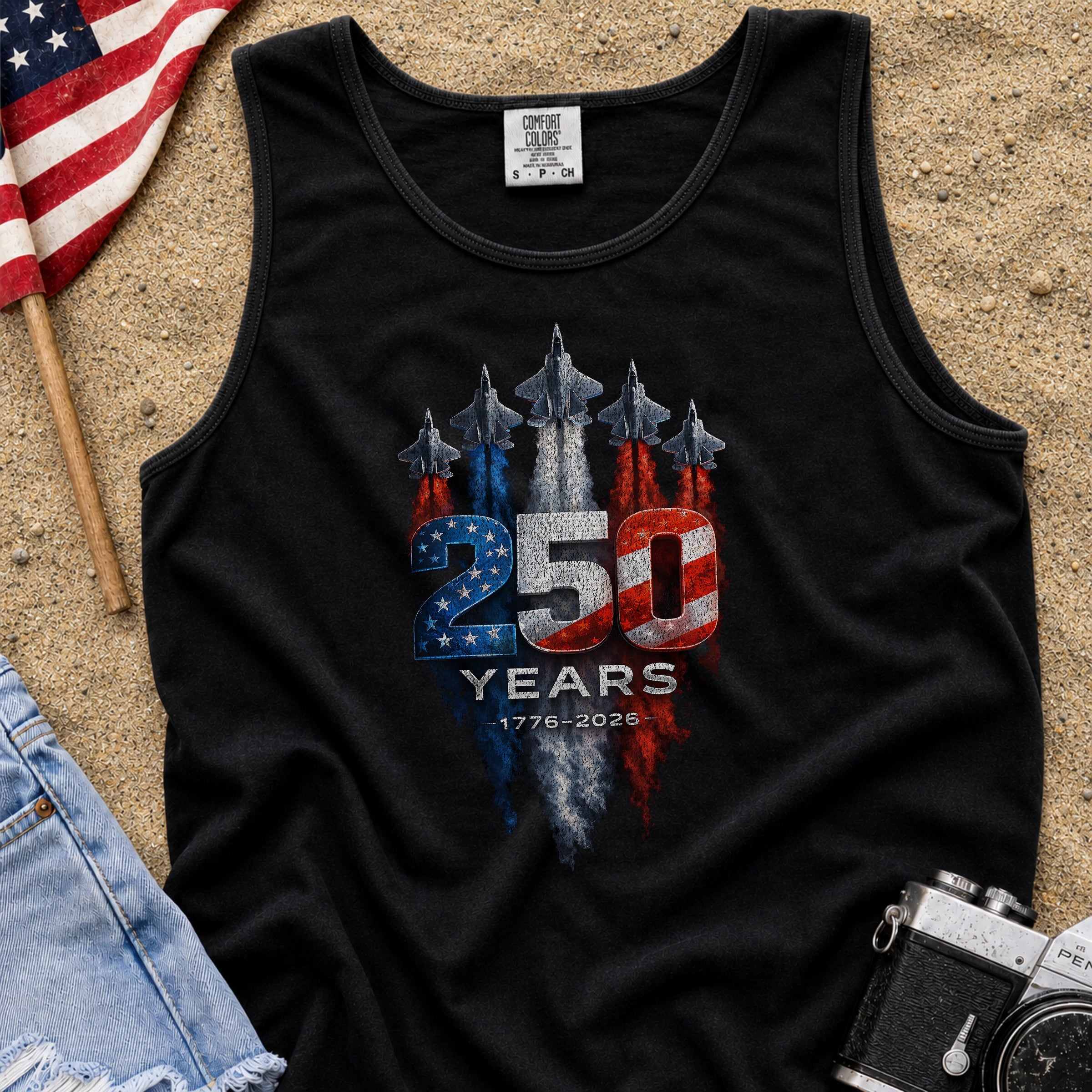 America 250 Military Jets Patriotic Tank Top