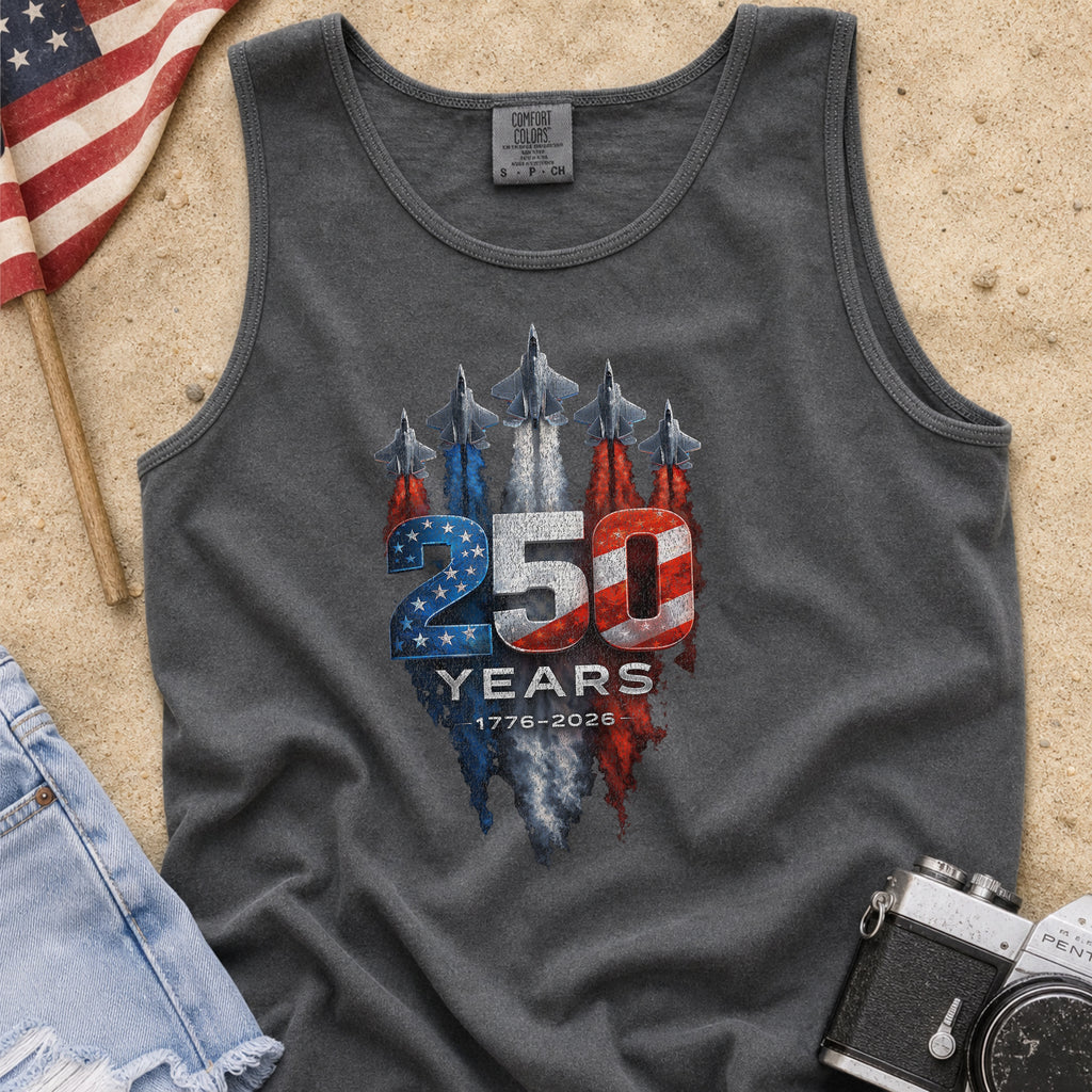 America 250 Military Jets Patriotic Tank Top