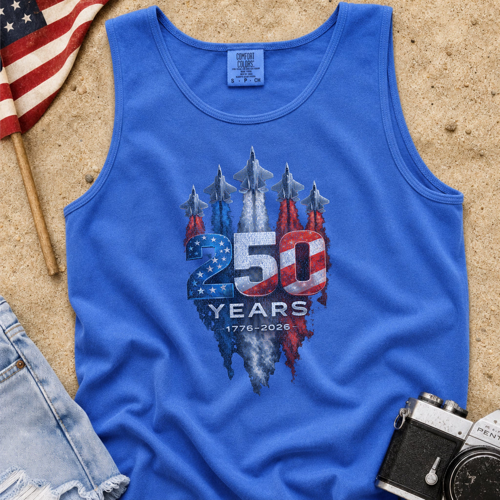 America 250 Military Jets Patriotic Tank Top
