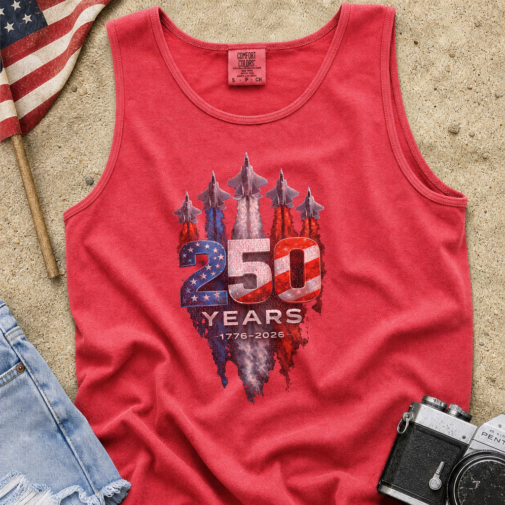 America 250 Military Jets Patriotic Tank Top