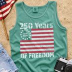 America 250 Tank Top — 250 Years of Freedom Vintage Flag