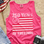 America 250 Tank Top — 250 Years of Freedom Vintage Flag