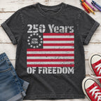 America 250 Youth Tee, 250 Years of Freedom Vintage Flag