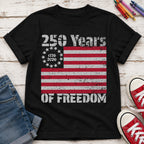 America 250 Youth Tee, 250 Years of Freedom Vintage Flag