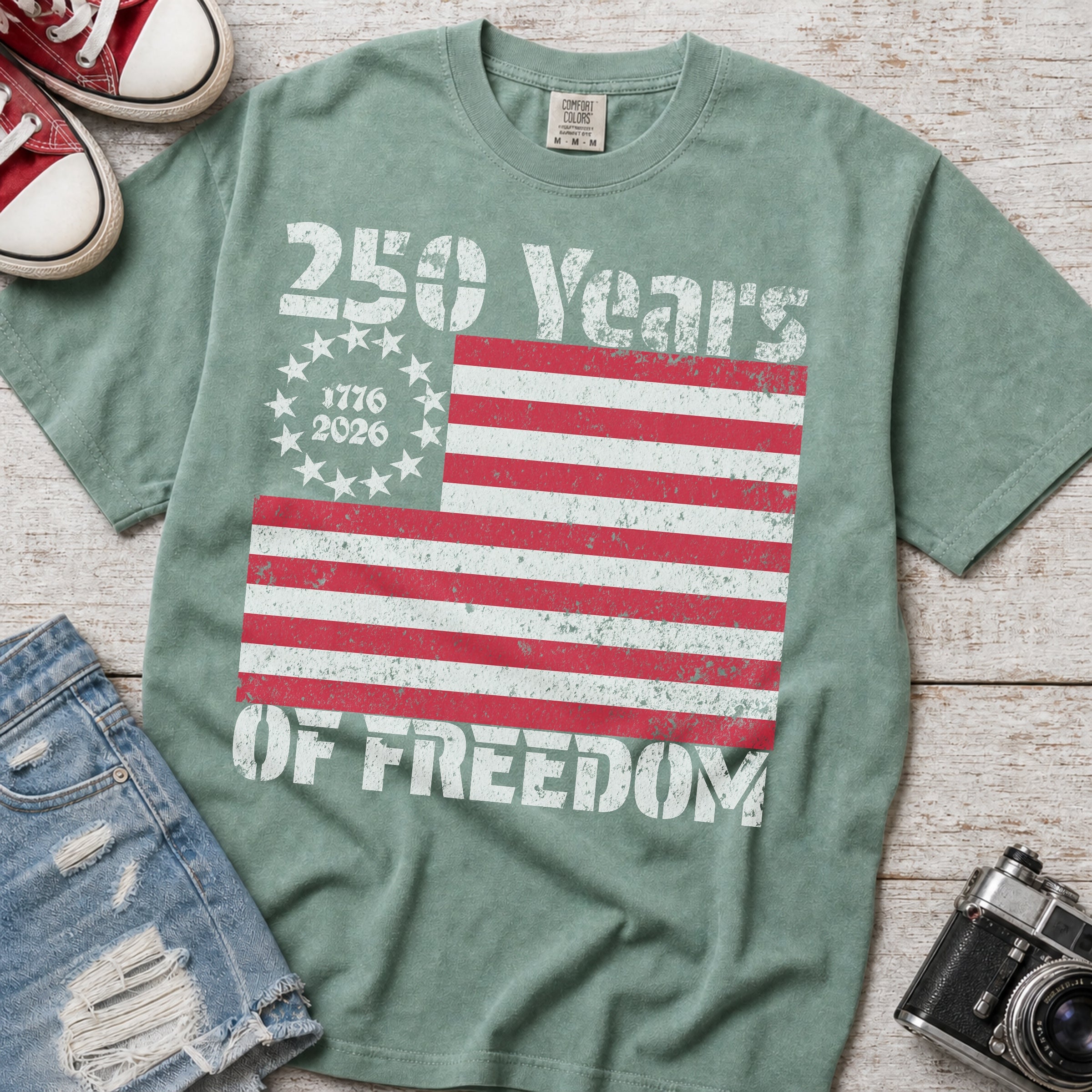 Retro Vintage America 250 Flag Shirt
