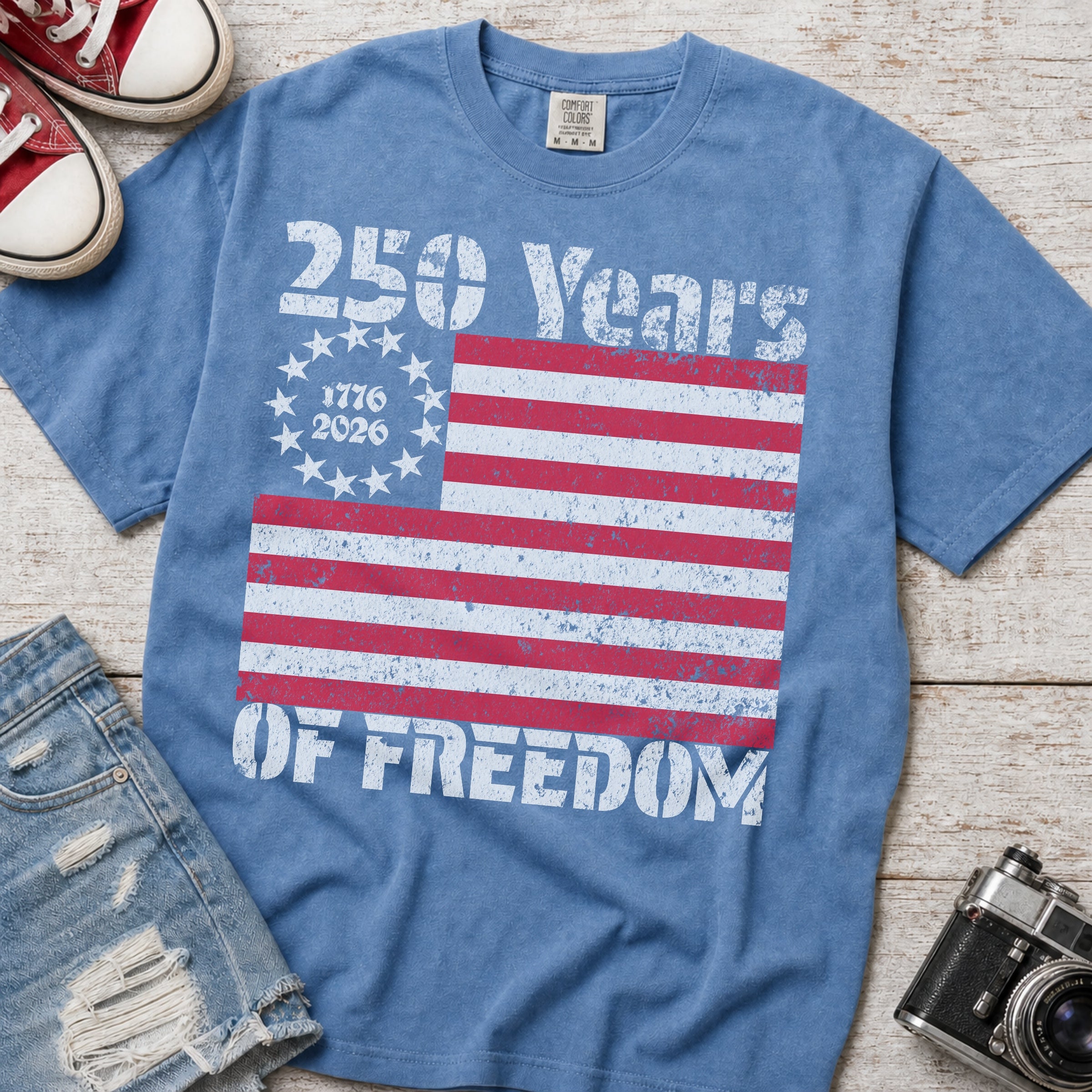 Retro Vintage America 250 Flag Shirt