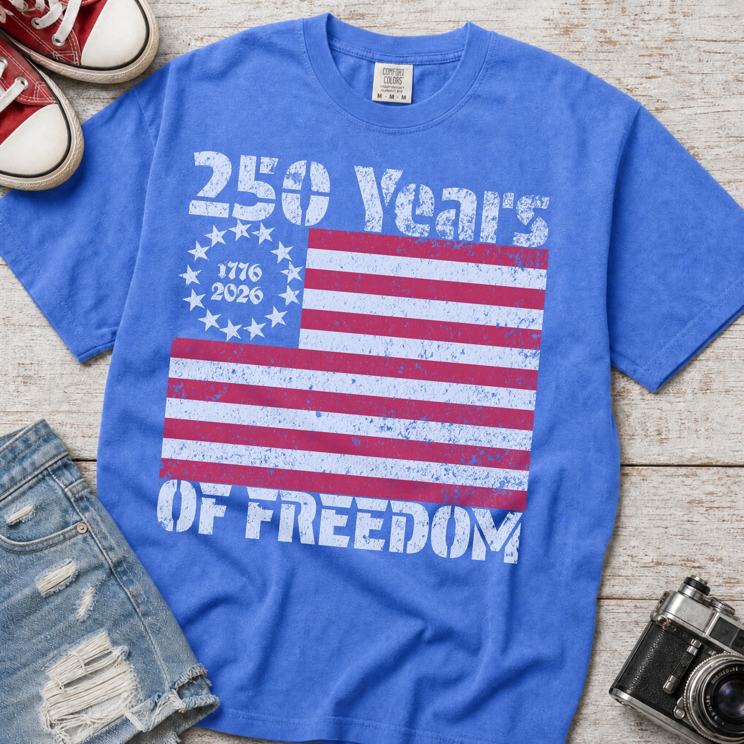 Retro Vintage America 250 Flag Shirt
