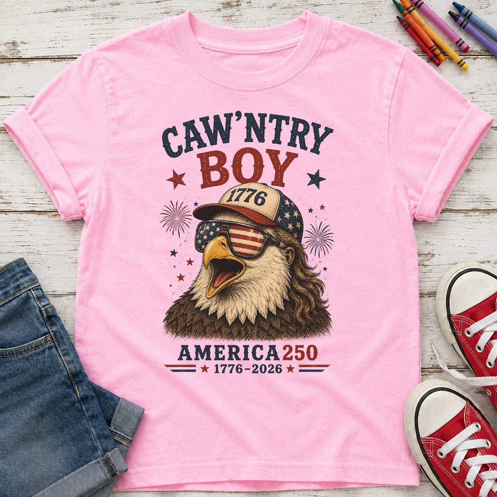 Caw'ntry Boy Eagle Youth Tee, 1776 America 250