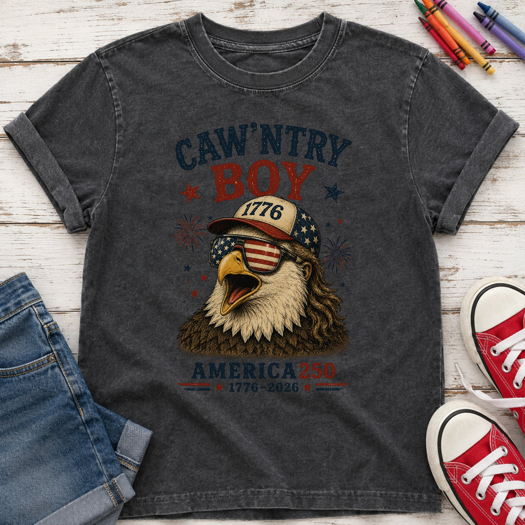 Caw'ntry Boy Eagle Youth Tee, 1776 America 250
