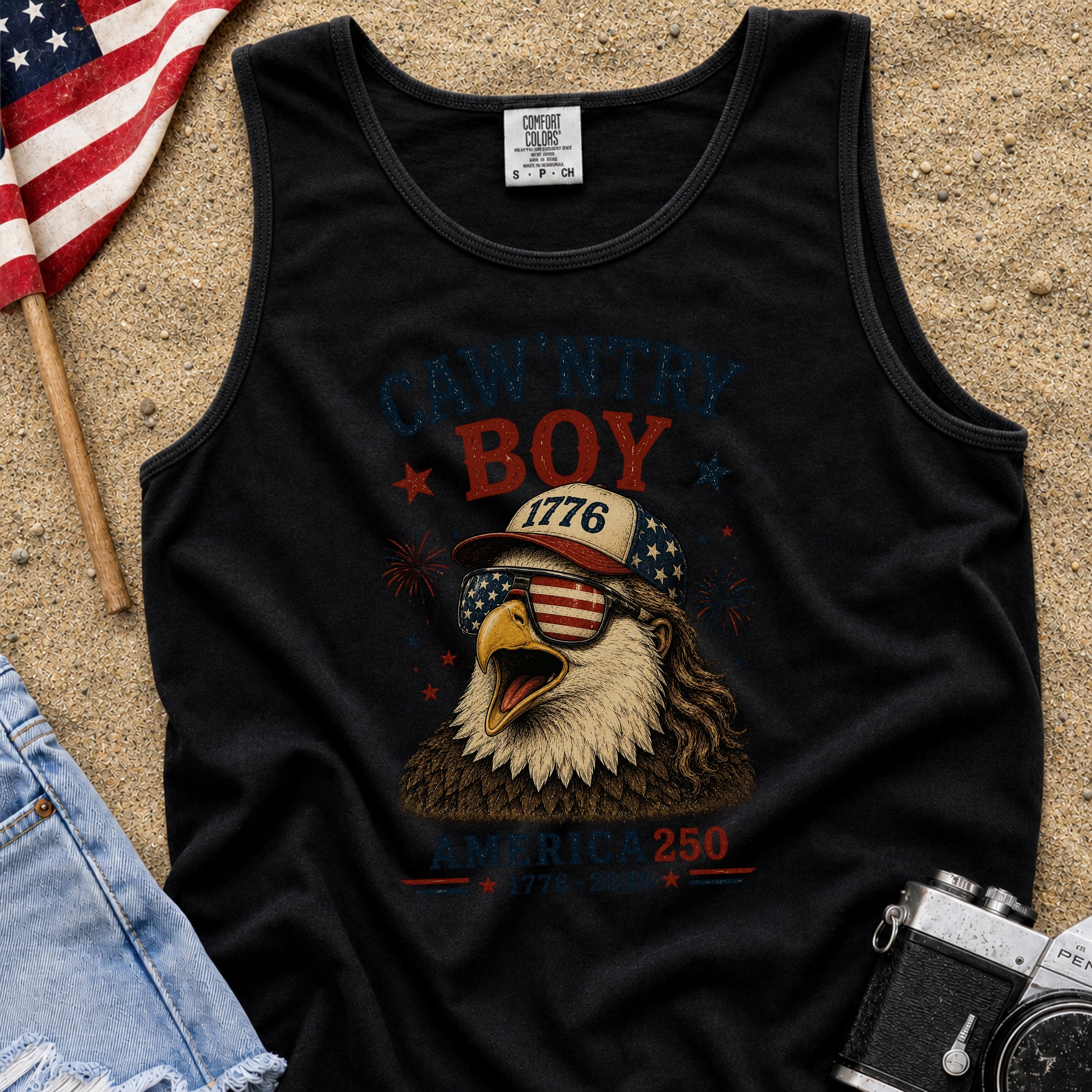 Caw'ntry Boy Eagle Tank Top, 1776 America 250