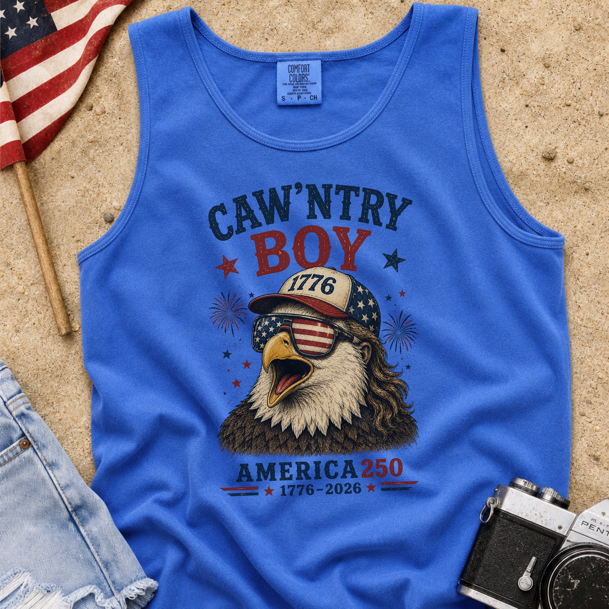 Caw'ntry Boy Eagle Tank Top, 1776 America 250