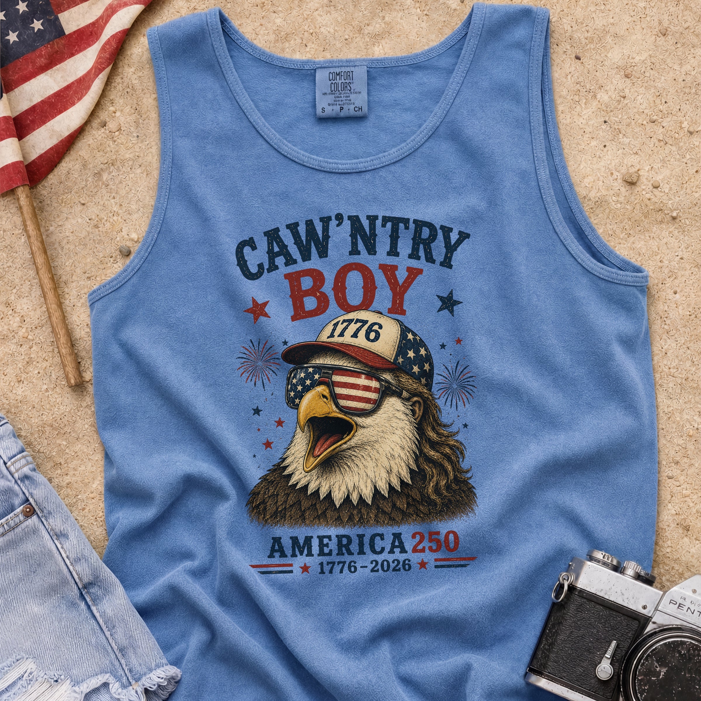Caw'ntry Boy Eagle Tank Top, 1776 America 250