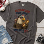 Freedom Tube Enthusiast T-Shirt, America250 Patriotic Eagle Hot Dog Tee