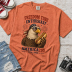 Freedom Tube Enthusiast T-Shirt, America250 Patriotic Eagle Hot Dog Tee