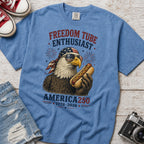 Freedom Tube Enthusiast T-Shirt, America250 Patriotic Eagle Hot Dog Tee