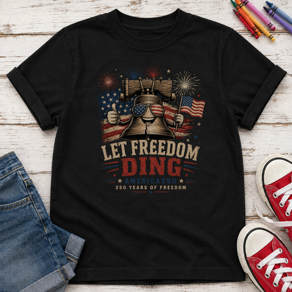 Liberty Bell "Let Freedom Ding" Youth T-Shirt, Patriotic America 250