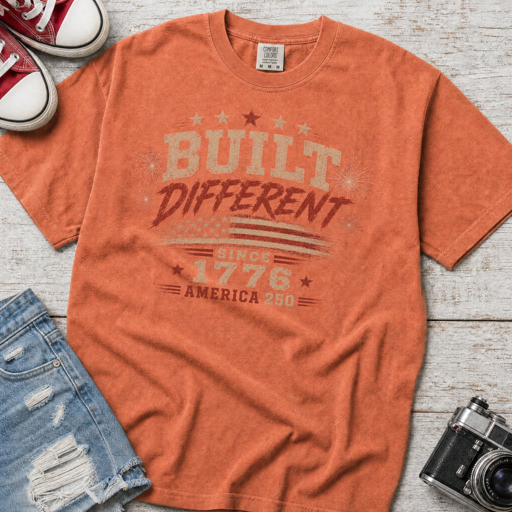 Built Different America 250 T-Shirt, Vintage ‘Since 1776’ Patriotic Tee