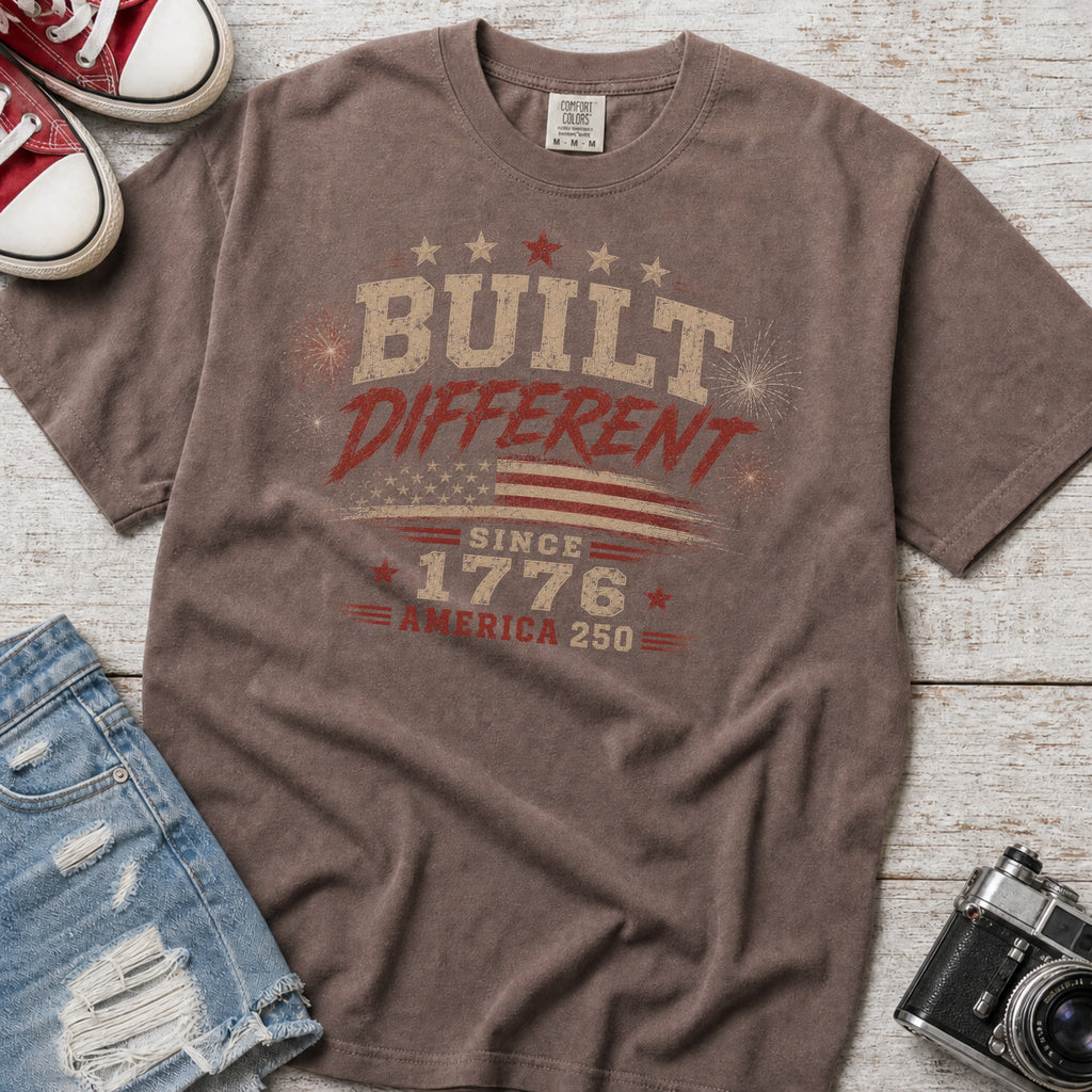 Built Different America 250 T-Shirt, Vintage ‘Since 1776’ Patriotic Tee