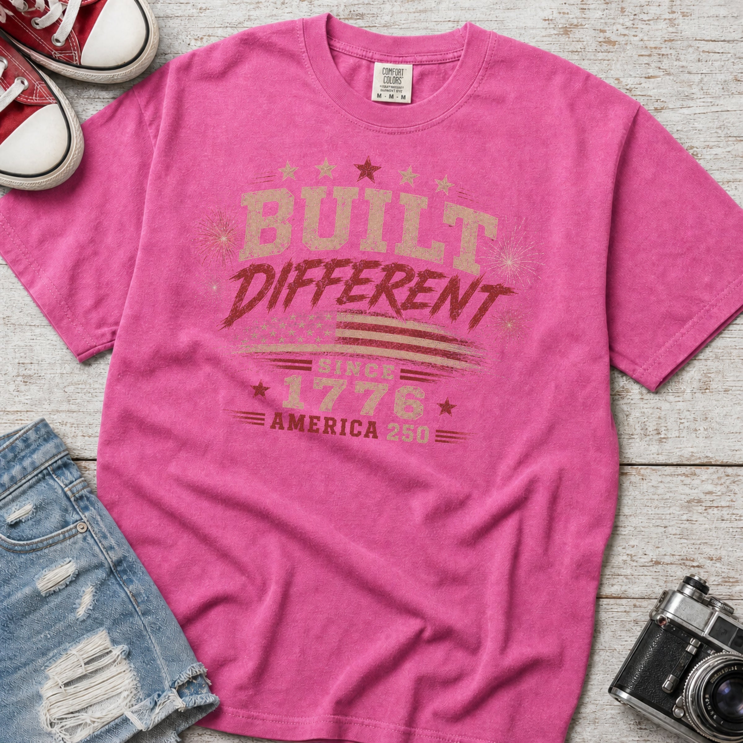 Built Different America 250 T-Shirt, Vintage ‘Since 1776’ Patriotic Tee