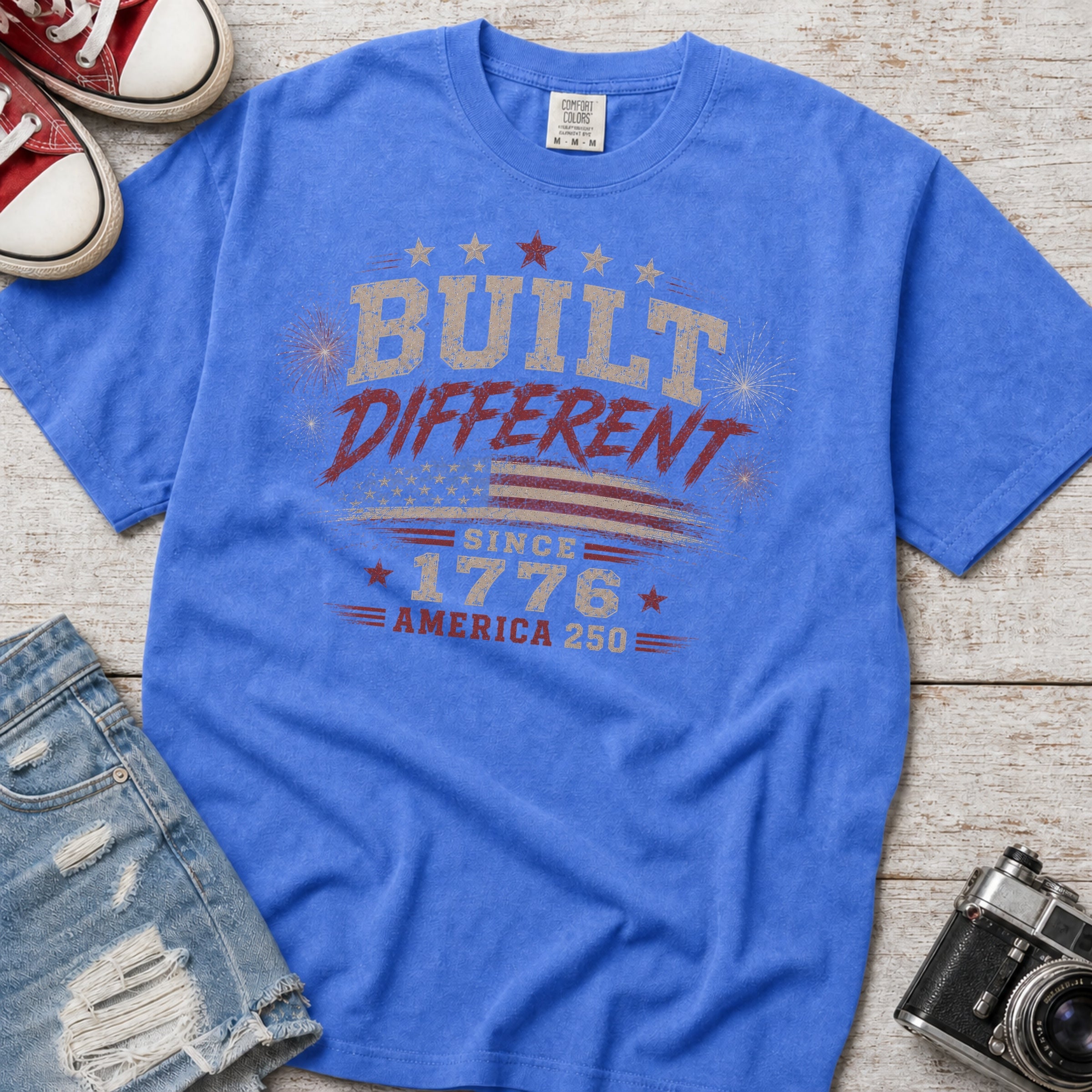 Built Different America 250 T-Shirt, Vintage ‘Since 1776’ Patriotic Tee