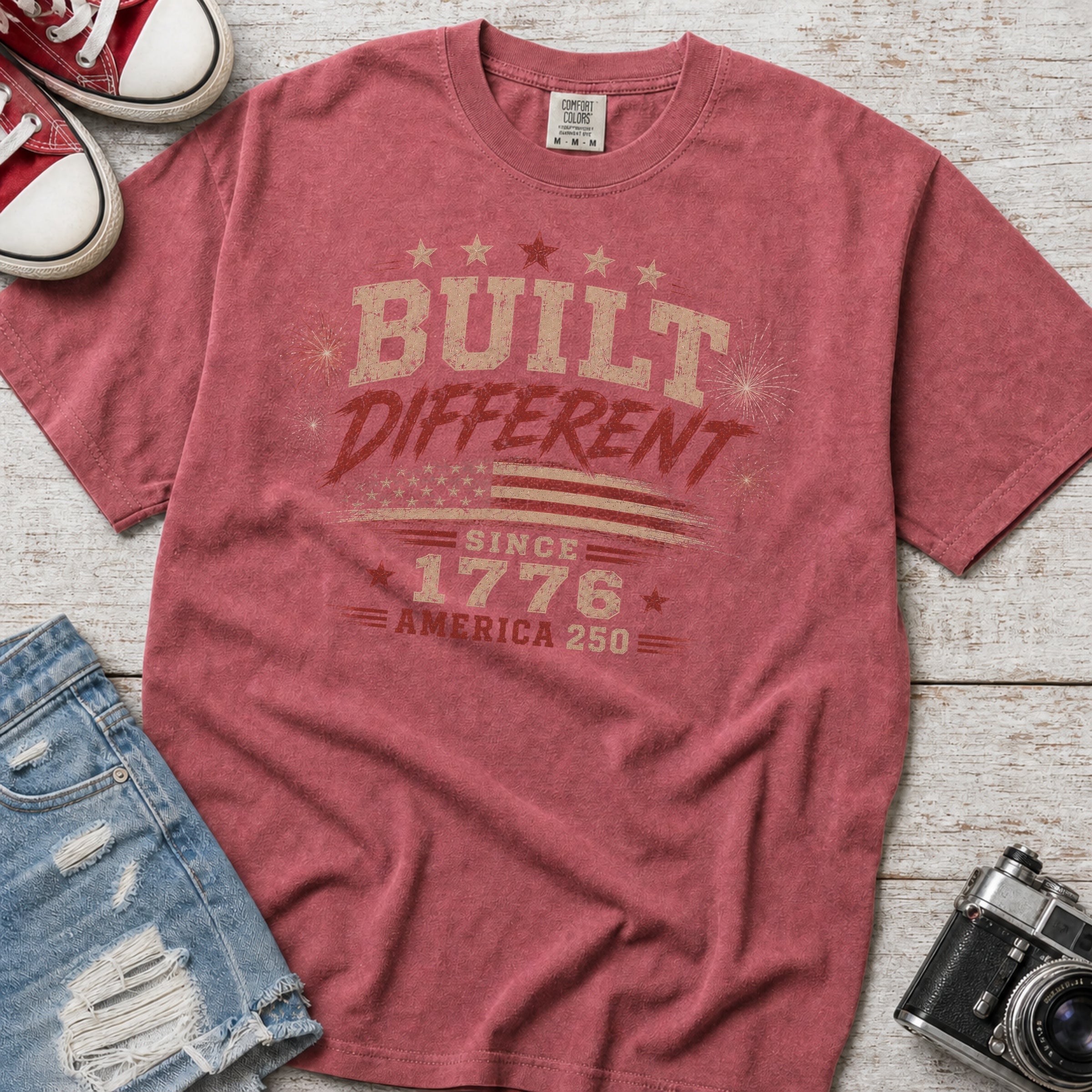 Built Different America 250 T-Shirt, Vintage ‘Since 1776’ Patriotic Tee