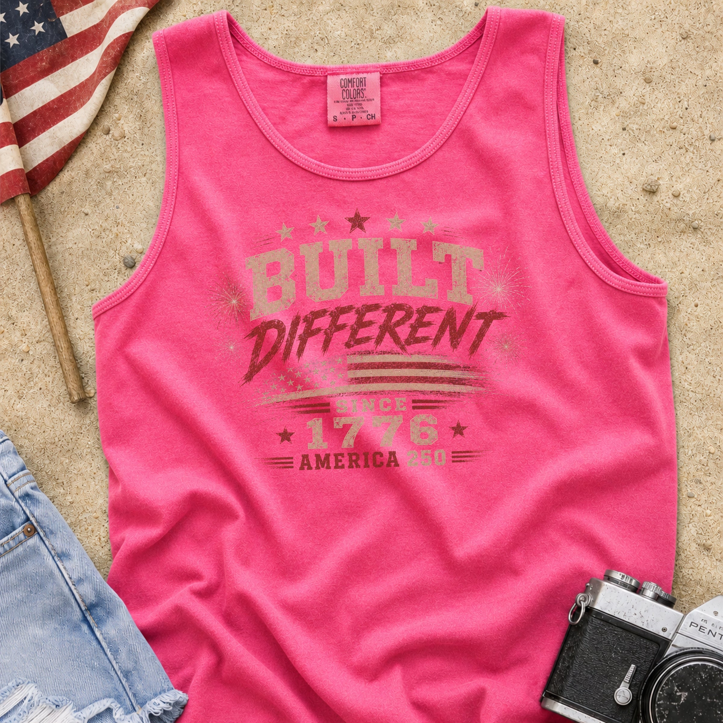 Built Different America 250 Tank Top, Vintage ‘Since 1776’ Patriotic