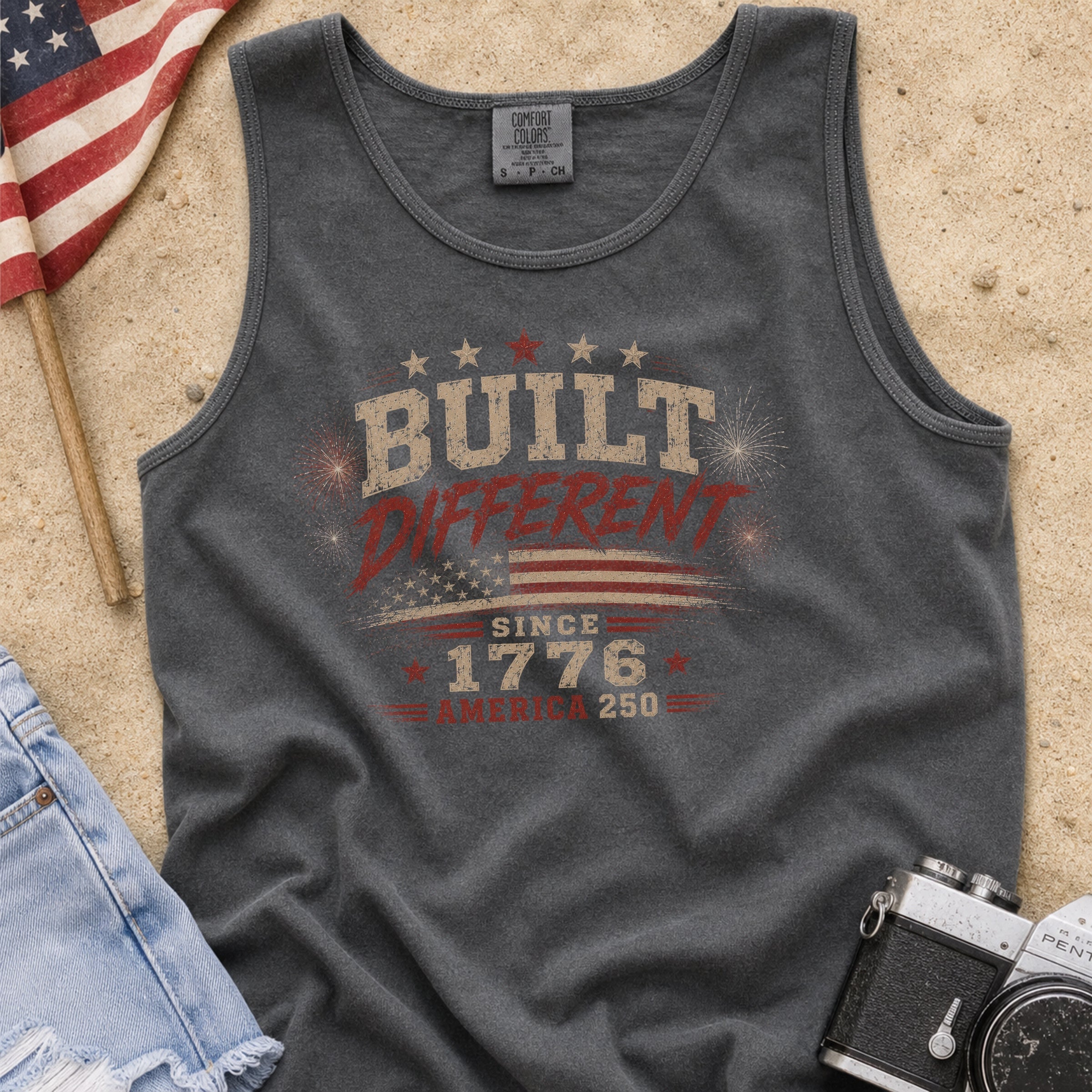 Built Different America 250 Tank Top, Vintage ‘Since 1776’ Patriotic