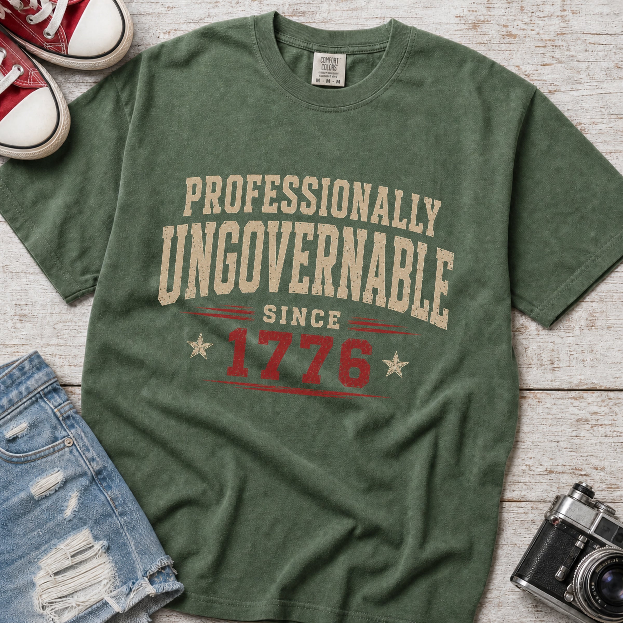 Professionally Ungovernable Since 1776 T-Shirt, Patriotic Independence Day Tee