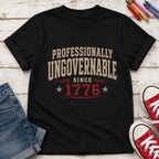 Professionally Ungovernable Since 1776 Youth T‑Shirt, Patriotic Independence Day Tee