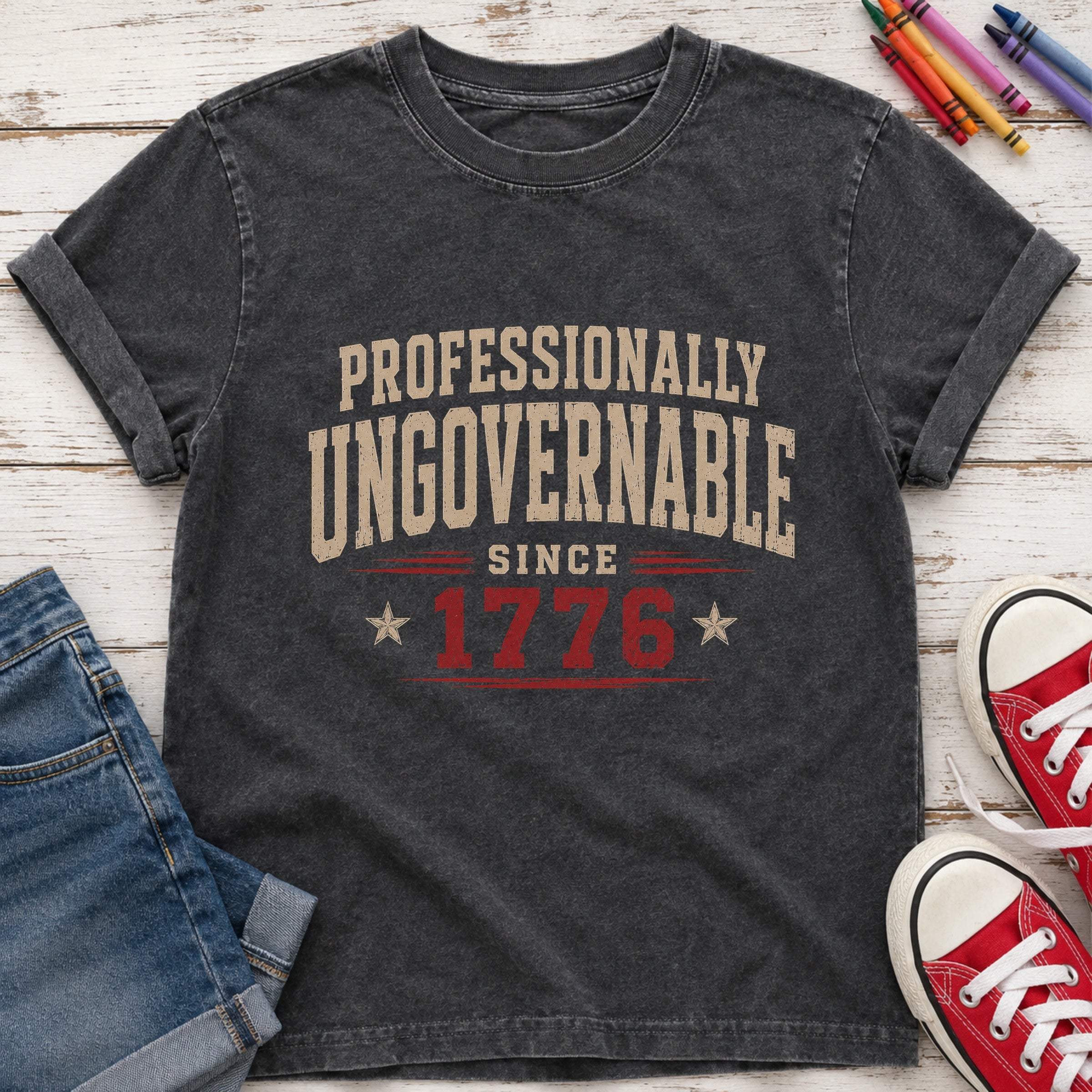 Professionally Ungovernable Since 1776 Youth T‑Shirt, Patriotic Independence Day Tee