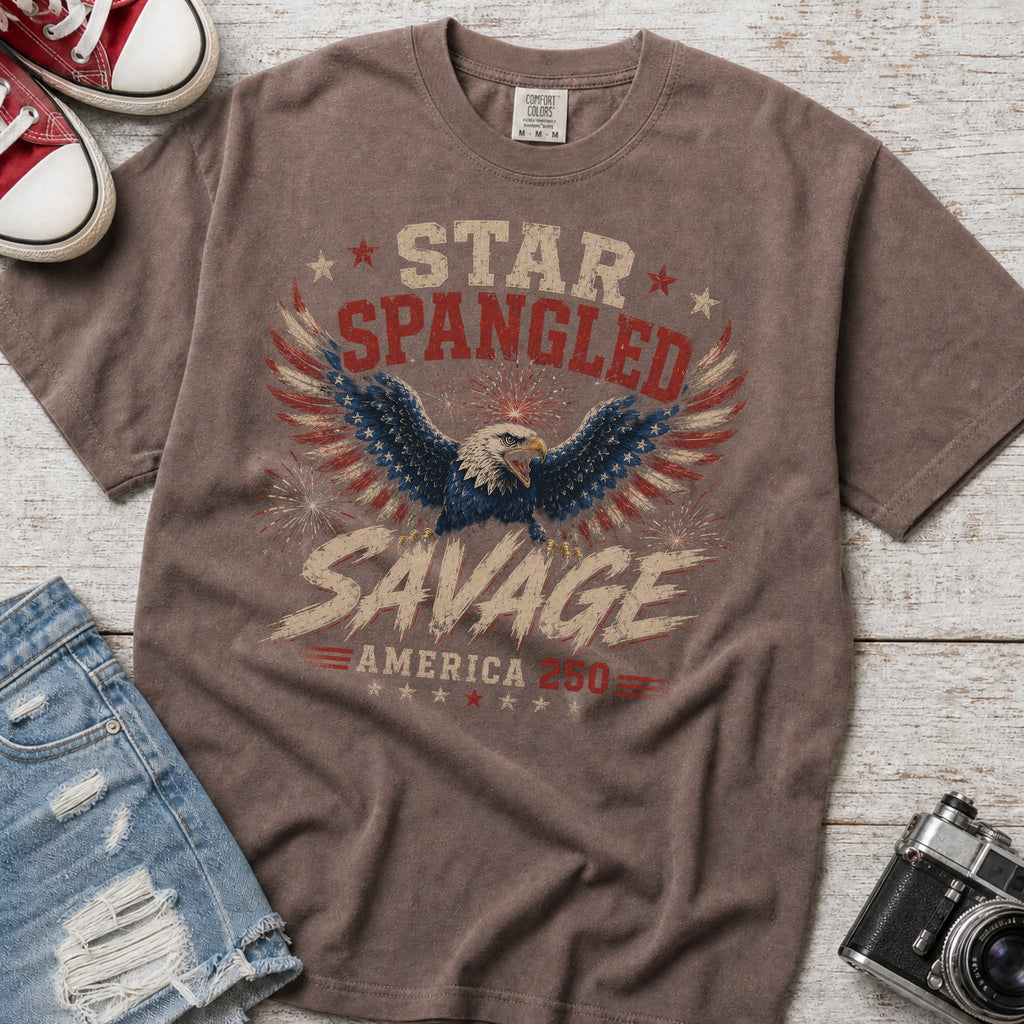 Star Spangled Savage Vintage America Eagle Patriotic T-Shirt