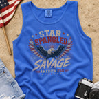 Star Spangled Savage Vintage America Eagle Patriotic Tank Top