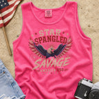 Star Spangled Savage Vintage America Eagle Patriotic Tank Top