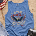 Star Spangled Savage Vintage America Eagle Patriotic Tank Top